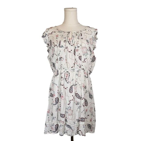 Skies Are Blue Dresses & Skirts - Skies Are Blue Mini Dress Cottagecore Boho Fairy Ruffle Crochet Floral White‎ XL